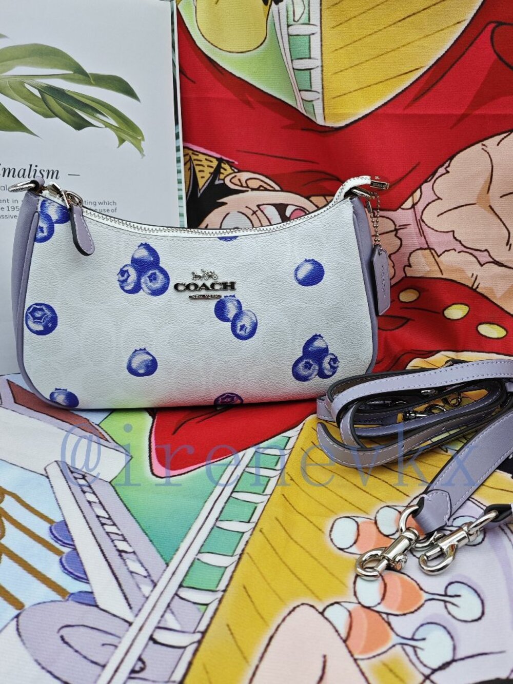 Coach Teri blue white Shoulder Bag blueberry